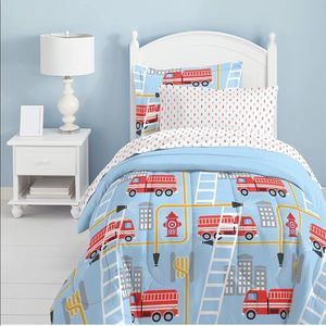 Twin Comforter Firefighter Print plus Fitted Sheet